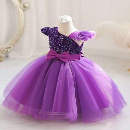 TPY0 Latest Satin Bow Formal Evening Dress Casual Spring Party Princess Gown Children Flower Girls Kids Wedding Dresses