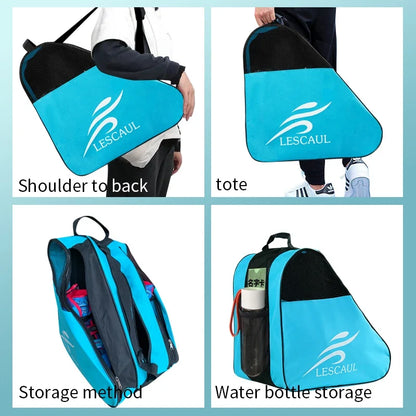 Roselle Wholesale Breathable Polyester All Season Skating Shoes Storage Bag Roller Skate Backpack with Adjustable Shoulder Strap