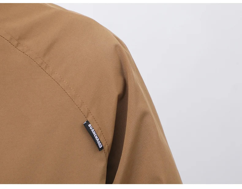 Men's Stand Collar Work Jacket Slightly Loose Waterproof Windproof Jacket Youth Work Jacket Men
