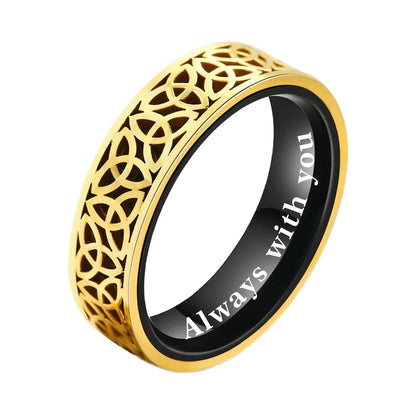 TGNEL 6mm Stainless Steel Men's Ring Classic Celtic Wedding Band Comfort Fit Size 7-14 Always You Promise Rings for Men & Women
