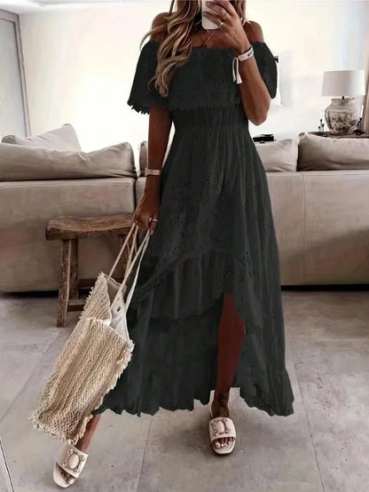 Summer  Lace Dress for Women Trendy Casual Beach Cover-ups Outfits Elegant Long Maxi Dresses