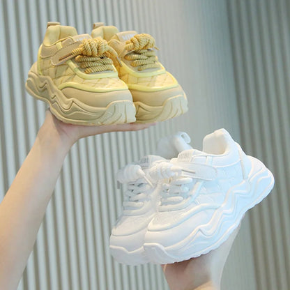 Fashion Kids Leather Shoes Lovely Children Outdoor Breathable Sneakers Sport Comfort Lightweight Casual Shoes