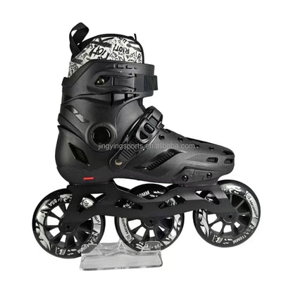 2025 Jingying Custom Factory 3 Wheels Inline Adjustable Slalom Roller Skates CNC Aluminum Frame Freestyle Roller Skating Shoes