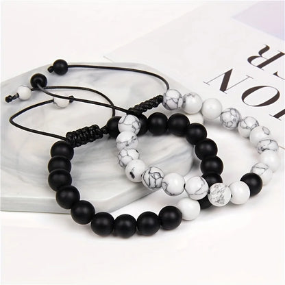 2 Pieces Couple Retro Fashionable Adjustable Beaded Jewelry Accessories for Men, Retro Style