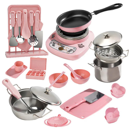 Children Cook Role Play Play House Toy Mini Real Potable Kitchen Appliance Kitchen Toy Set Play Toy Gifts for Children