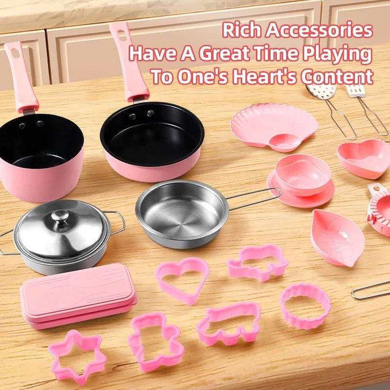 Children Cook Role Play Play House Toy Mini Real Potable Kitchen Appliance Kitchen Toy Set Play Toy Gifts for Children