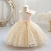 TPY0 Latest Satin Bow Formal Evening Dress Casual Spring Party Princess Gown Children Flower Girls Kids Wedding Dresses