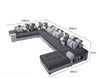 Living Room Fabric Sofa Modern Minimalist Home Corner Sofa Furniture Combination Nordic Solid Frame Fabric Sofa