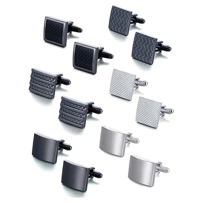 New Black Silver Alloy Geometric Square Cufflinks Elite Handsome Charming Men Jewelry Accessories