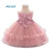 MQATZ Girls Formal Evening Dress with Floral Pattern O-Neck Kids Party Wedding Birthday Dress for Summer for Children L2309XZ