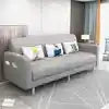 Modern Dual-Use Fabric Latex Sofa Bed Small House Foldable Three-Person Living Room Furniture for Simple Modern House