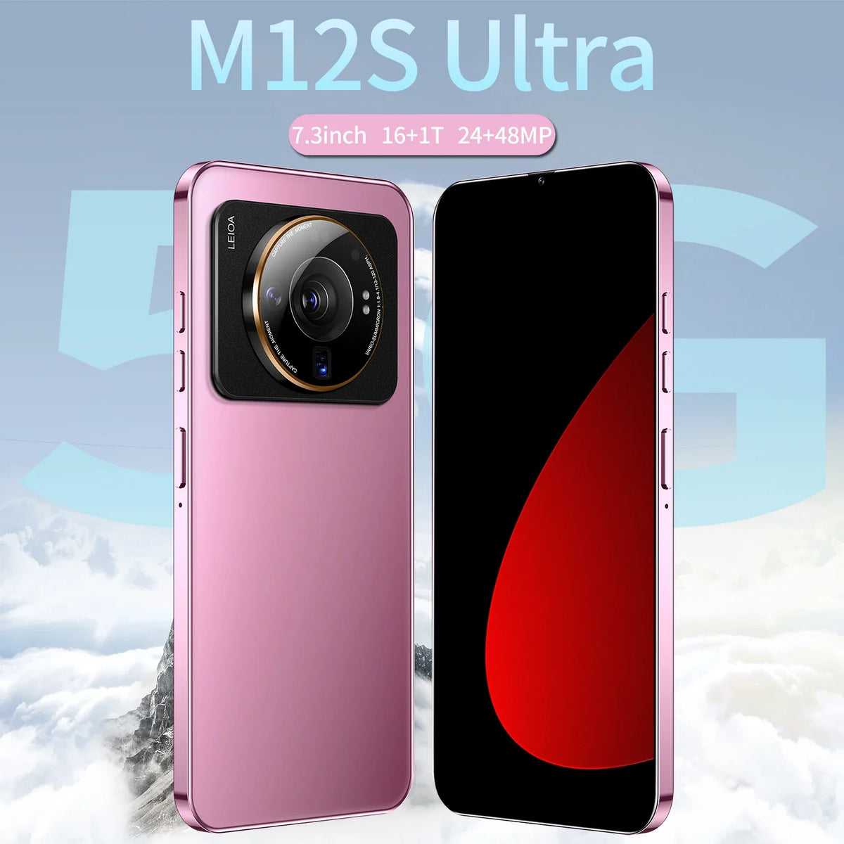 High Quality Mobile Phone Big Screen Android OEM Cheap Smart Face and Fingerprint Phone Mobile M12S