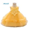 MQATZ Girls Formal Evening Dress with Floral Pattern O-Neck Kids Party Wedding Birthday Dress for Summer for Children L2309XZ