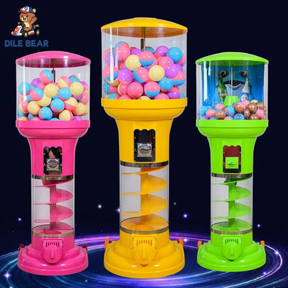 Cyclone Vending Machine Helical Gumball Dispenser Shatterproof Globe for Children Play Areas Indoor Parks Event Rentals