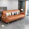 Modern Dual-Use Fabric Latex Sofa Bed Small House Foldable Three-Person Living Room Furniture for Simple Modern House