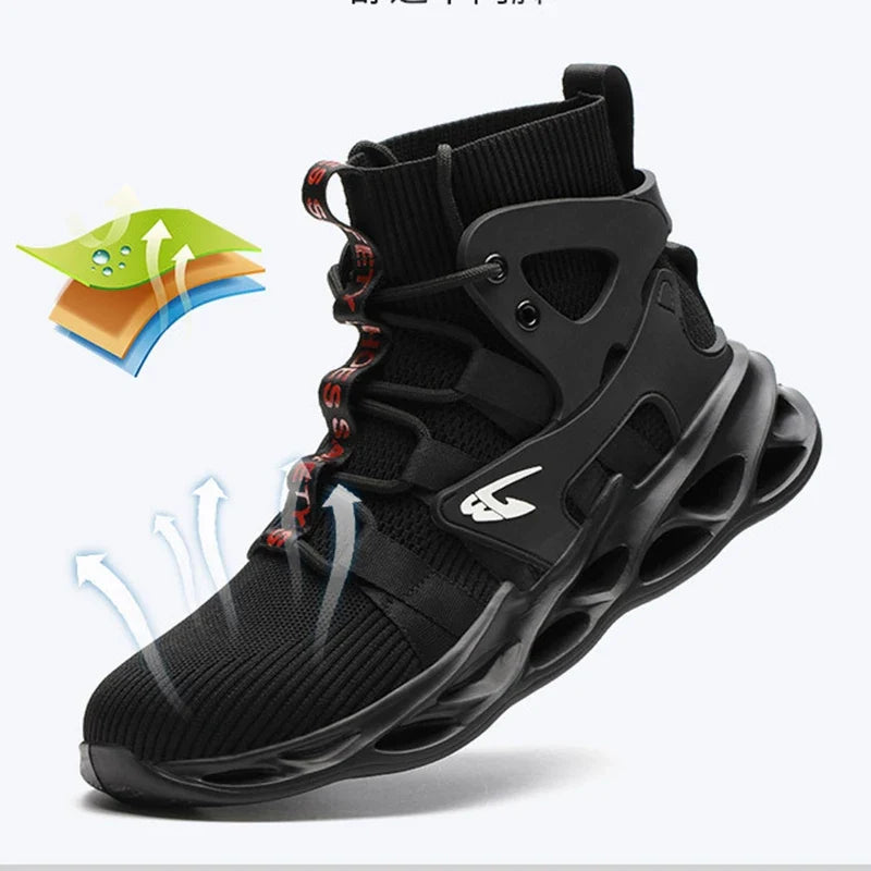 Breathable Men's Safety Work Boots Waterproof Non-slip EVA  Men Women Steel Toe Safety Shoes