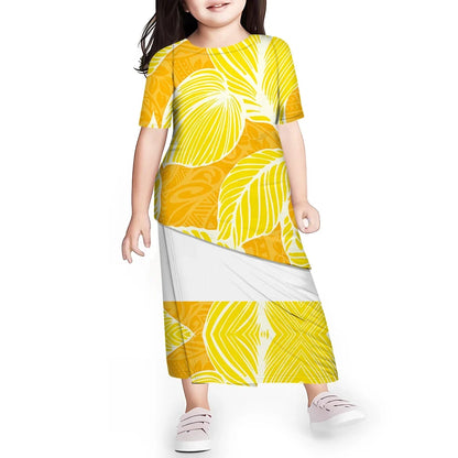 Personal Customized Baby Girls Dress Hawaii Samoa Polynesian Toddler Kids Clothing Puletasi O-neck Party Dresses for Children