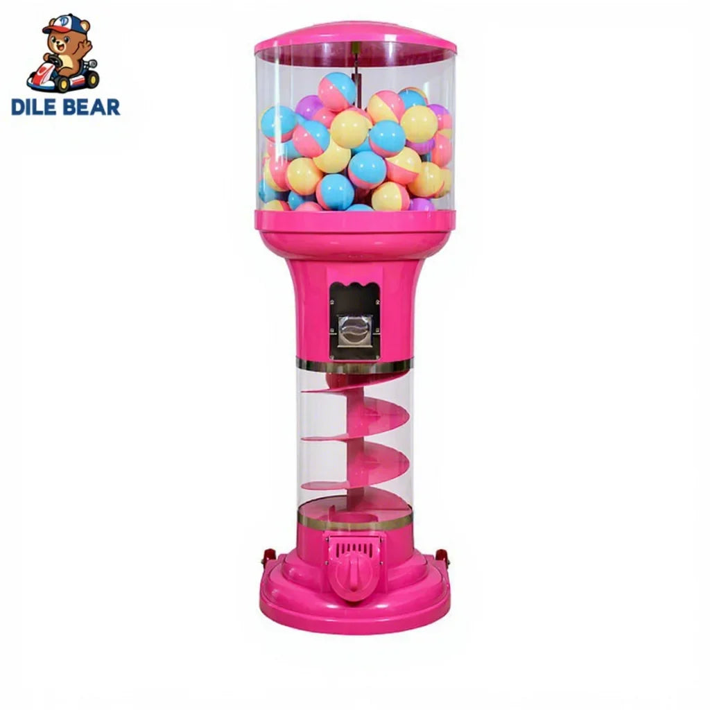 Cyclone Vending Machine Helical Gumball Dispenser Shatterproof Globe for Children Play Areas Indoor Parks Event Rentals