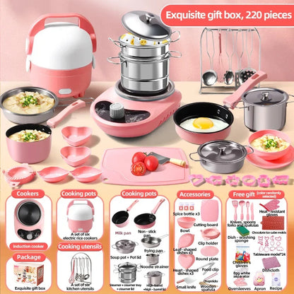 Children Cook Role Play Play House Toy Mini Real Potable Kitchen Appliance Kitchen Toy Set Play Toy Gifts for Children