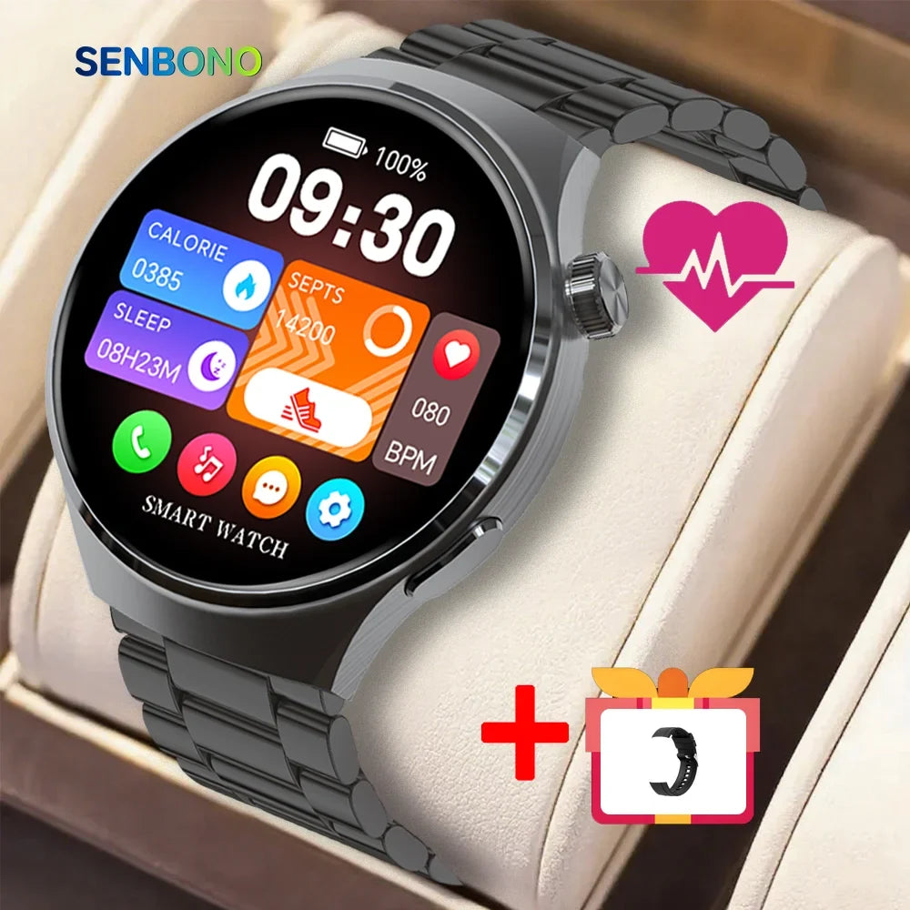 SENBONO V19 Men Smart Watch Blue Tooth Heart Rate Monitor IP68 Waterproof Fitness Tracker Outdoor Men's Smart Sports Watch