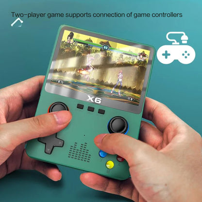 X6 Portable 3.5 Screen Retro Game Console Handheld Video Gaming Device with 10000+ Classic Games Gift for Adults Children