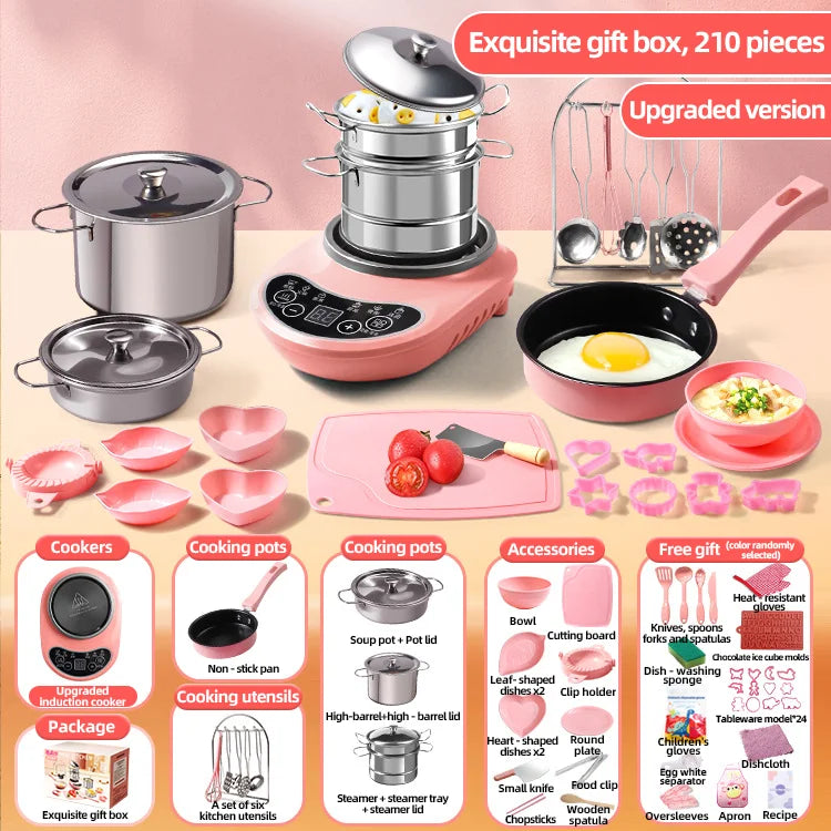 Children Cook Role Play Play House Toy Mini Real Potable Kitchen Appliance Kitchen Toy Set Play Toy Gifts for Children