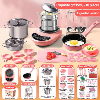 Children Cook Role Play Play House Toy Mini Real Potable Kitchen Appliance Kitchen Toy Set Play Toy Gifts for Children