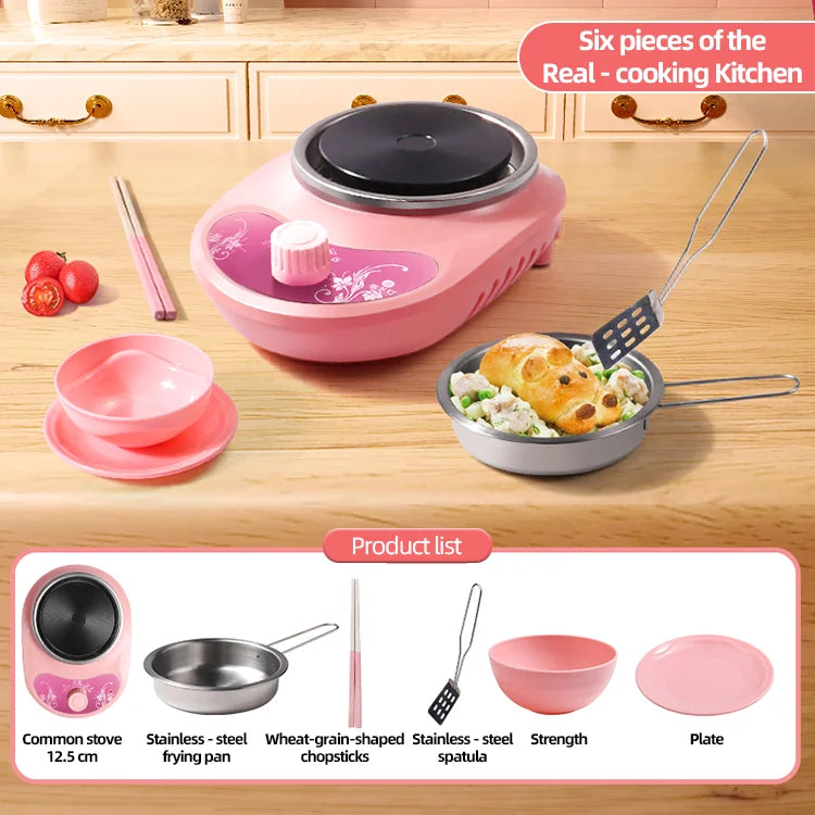 Children Cook Role Play Play House Toy Mini Real Potable Kitchen Appliance Kitchen Toy Set Play Toy Gifts for Children