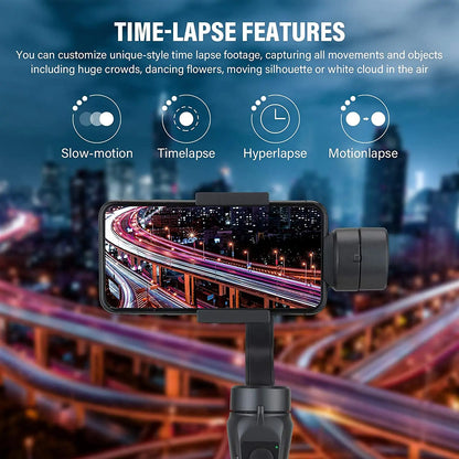 360 Rotation Auto Face Object Tracking Selfie Stick  Phone Holder Handheld 3 Axis Gimbal Stabilizer