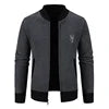Custom Logo Design Winter Cashmere Knit Cardigan Coat Embroidery Men'S Zipper Slim-Fit Cotton Male Men Jacket Knitted Sweater