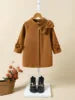 Children's Autumn/winter Women's Children Stand Collar Tweed Coat Fashion Jacket Bow Coat