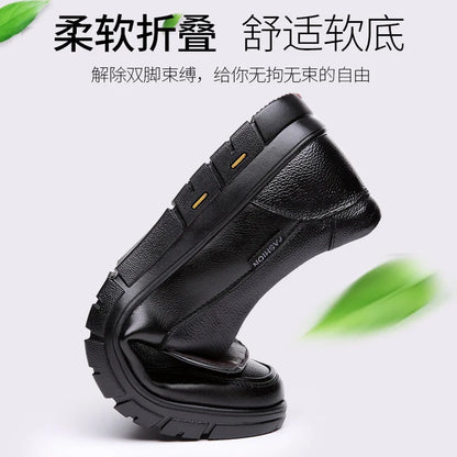 2027 NEW KJ PU Out Sole Black Brown Men's Dress Shoes Genuine Cow Leather Oxford Business Casual Shoes for Men