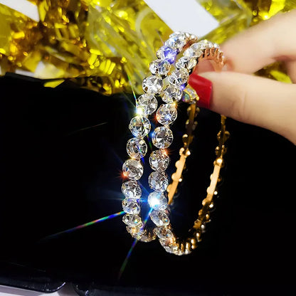 Elegant White Gold Rhinestone Headband For Women Party Hair Accessories High Quality Jewelry