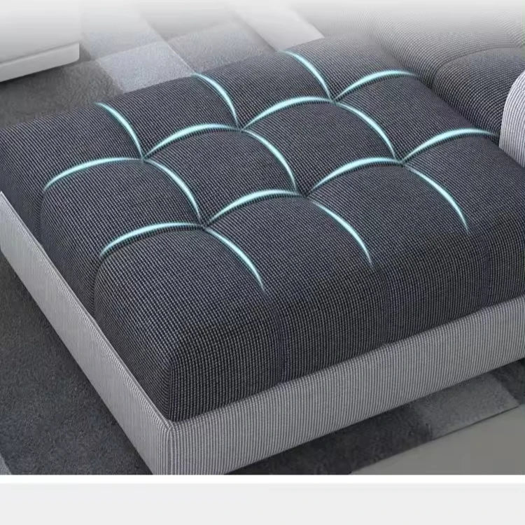 Living Room Fabric Sofa Modern Minimalist Home Corner Sofa Furniture Combination Nordic Solid Frame Fabric Sofa