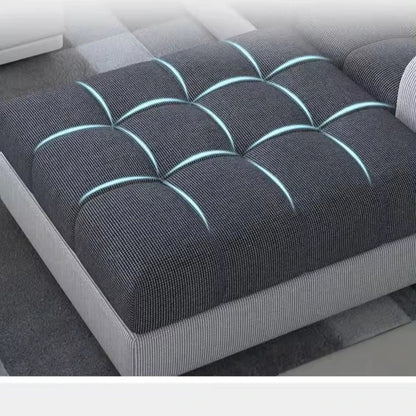 Living Room Fabric Sofa Modern Minimalist Home Corner Sofa Furniture Combination Nordic Solid Frame Fabric Sofa