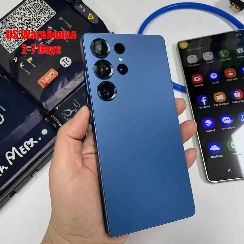 US Warehouse S25 Ultra 5G Smartphone 7.3 Inch 16GB+1TB Memory 4 Cameras Face ID Built-in Stylus LTE Cellular 108MP Unlocked