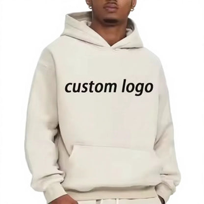 Wholesale Custom Men's Oversize Hoodie Embroidery Puff Print Logo 100% Cotton Heavy Weight 500gsm Blank Unisex Hoodies for Men