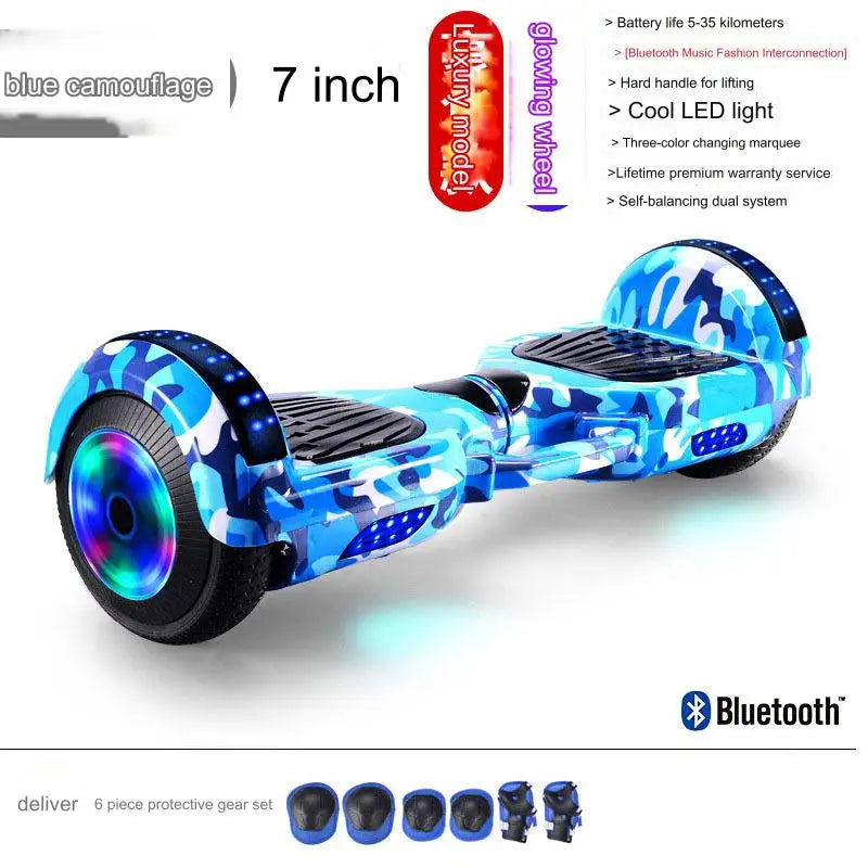 Hot Sale 2021 6.5inch Electric Hoverboard with LED Lights Balance Wheel 8.5inch China A8 300w 36v Double Wheel Hover Scooter