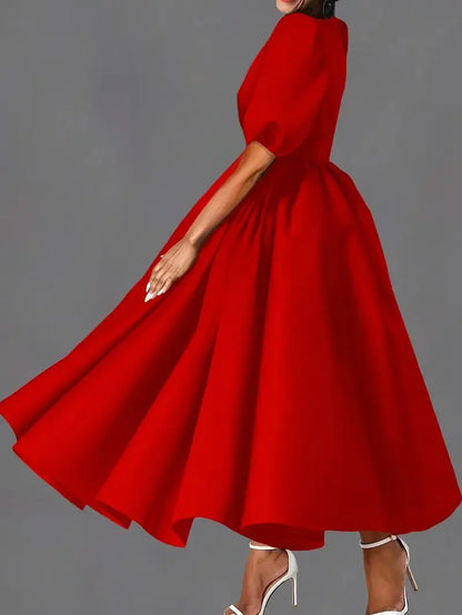 Women Fashion Clothing Ladies Elegant Office Dresses Waist Cinching Casual Loose Plus Size Dress