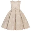 Kids 2-14 Years Birthday Party Flower-Girls Wedding Gown Children Graduation Evening O-Neck Embroidery Crystal Bow Princess
