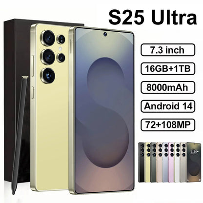 S25 ULTRA 5G Smartphone Top Selling 7.3 Inch HD 4K Screen 108MP Rear Camera French Operating Language Support Compatible CDMA