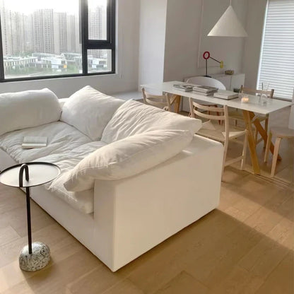 Cream Wind Cloud Sofa Set Modern Household Fabric Compressed Sofa Set 7 Seater Compression Sofa