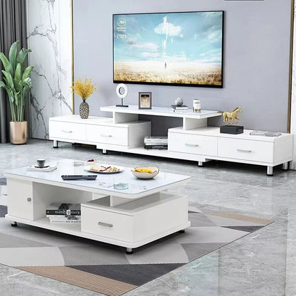 TV Cabinet Modern Minimalist Coffee Table TV Stands Combination Living Room Household Small Unit Set TV Table Wooden