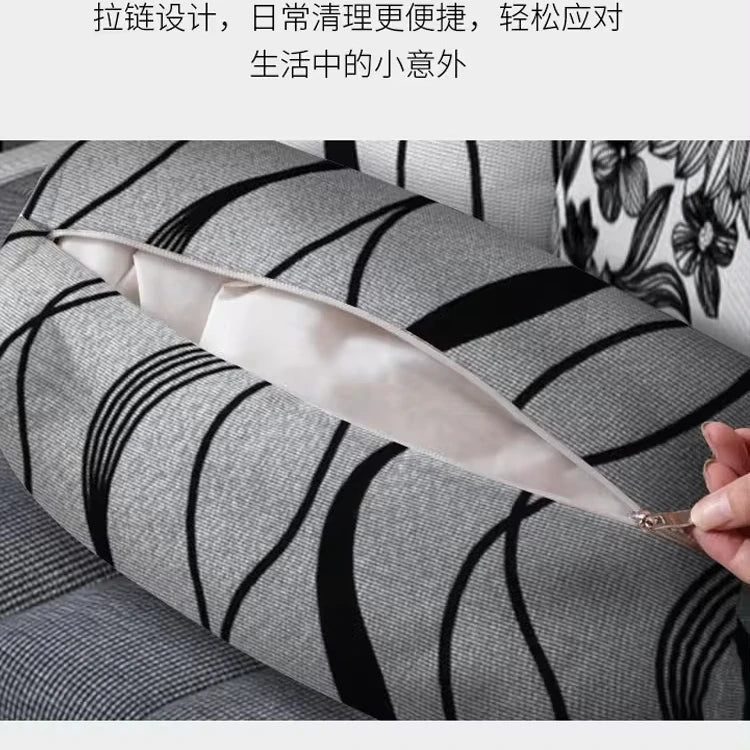Living Room Fabric Sofa Modern Minimalist Home Corner Sofa Furniture Combination Nordic Solid Frame Fabric Sofa