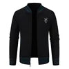 Custom Logo Design Winter Cashmere Knit Cardigan Coat Embroidery Men'S Zipper Slim-Fit Cotton Male Men Jacket Knitted Sweater