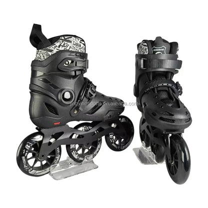 2025 Jingying Custom Factory 3 Wheels Inline Adjustable Slalom Roller Skates CNC Aluminum Frame Freestyle Roller Skating Shoes