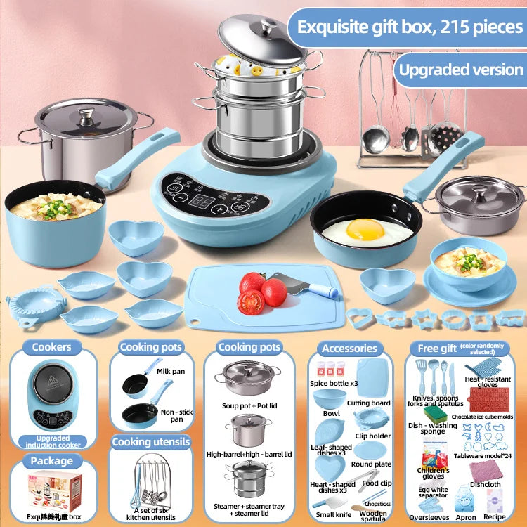 Children Cook Role Play Play House Toy Mini Real Potable Kitchen Appliance Kitchen Toy Set Play Toy Gifts for Children