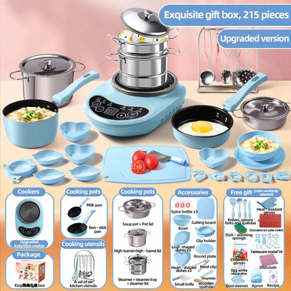 Children Cook Role Play Play House Toy Mini Real Potable Kitchen Appliance Kitchen Toy Set Play Toy Gifts for Children