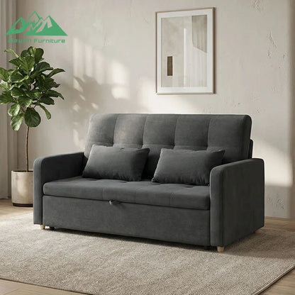 Wayon Modern Velvet Pull-out Sofa Bed Convertible Loveseat Sleeper with Storage Pocket for Small Living Room