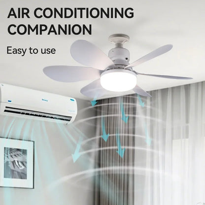 Dingdian 52CM 6 Blade LED Fan Light Easy Install Modern ABS Ceiling Fan Light for Livingroom Decorative Indoor Remote Control